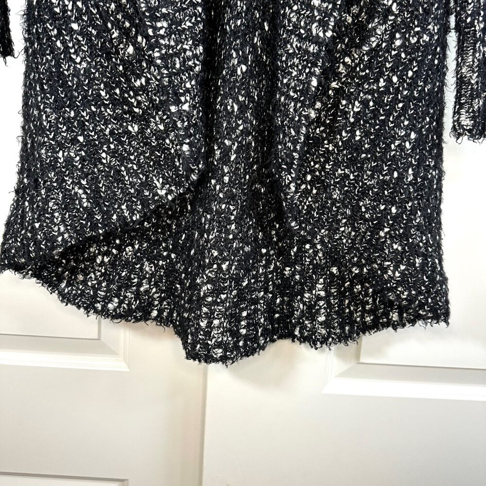 XOXO Black & White Open Drape Front Cocoon Cardigan Medium - Picture 6 of 11